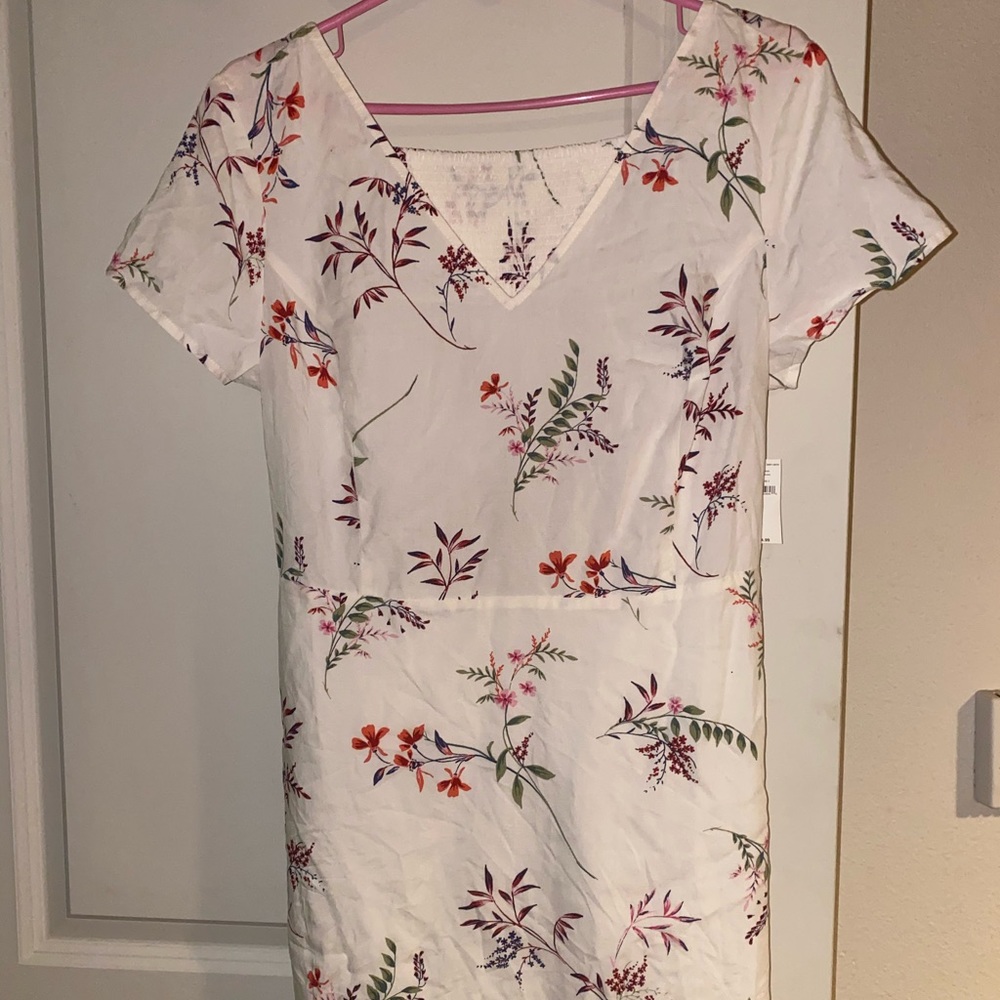 White dress with flowers